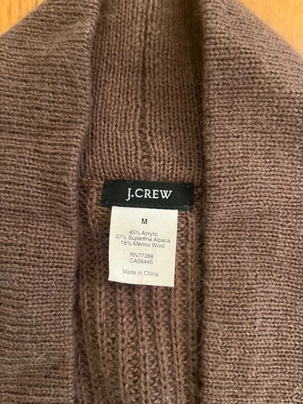 J.Crew Alpaca Merino Wool Blend Chunky Open Cardigan Brown Size M